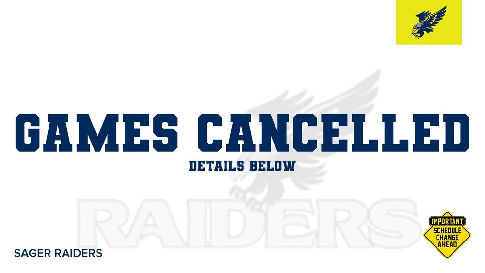 CANCELLED - Sager 7/8th Volleyball Today 9/27/21