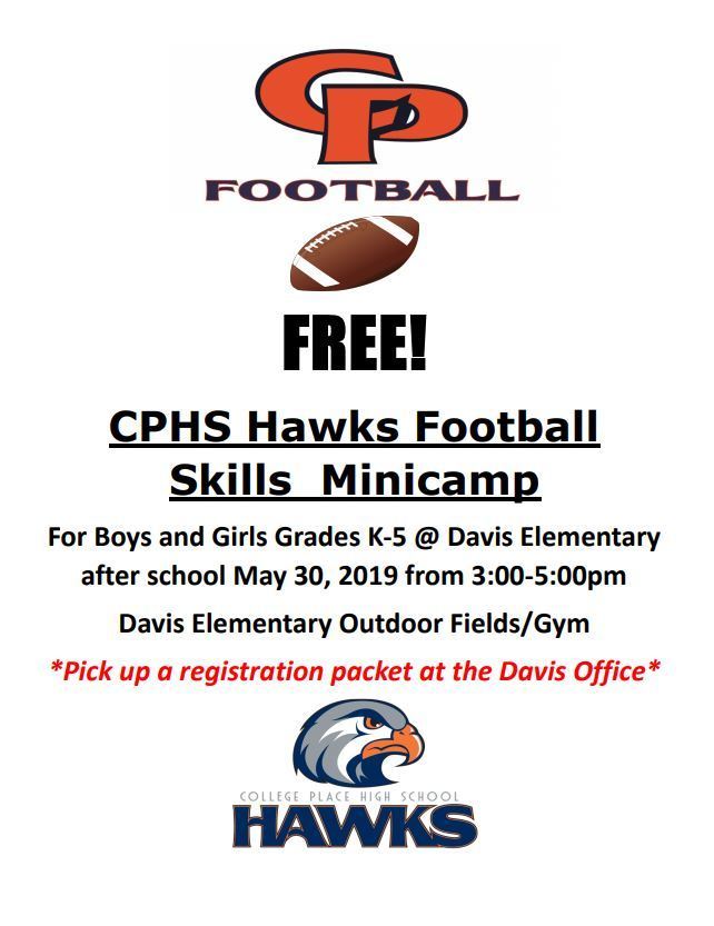CPHS Hawks Football Mini Camp Davis Elementary School