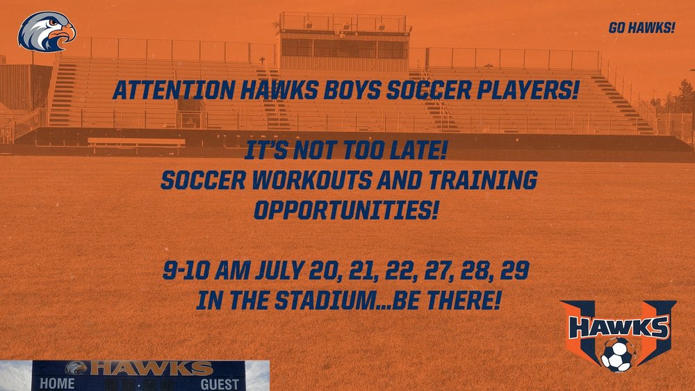 Hawks Boys Soccer Training Opportunities