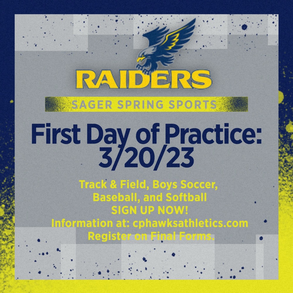 Sager Spring Sports Day One Info - March 20th