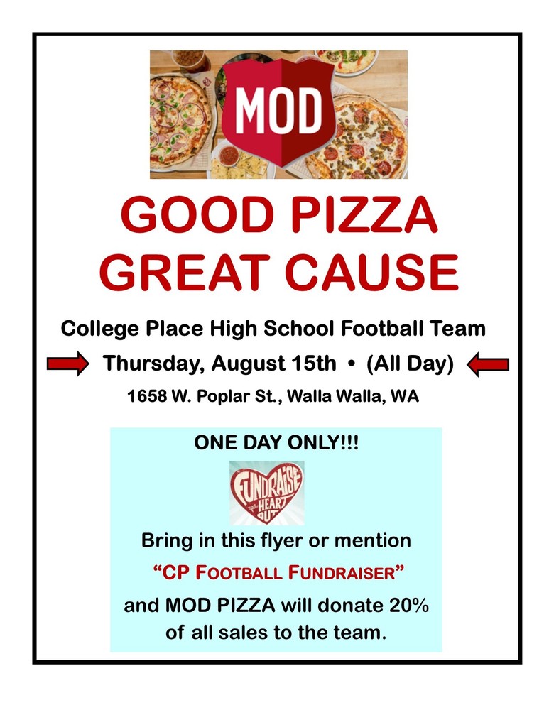 HAWKS FOOTBALL MOD PIZZA FUNDRAISER TODAY! Athletics and Activities