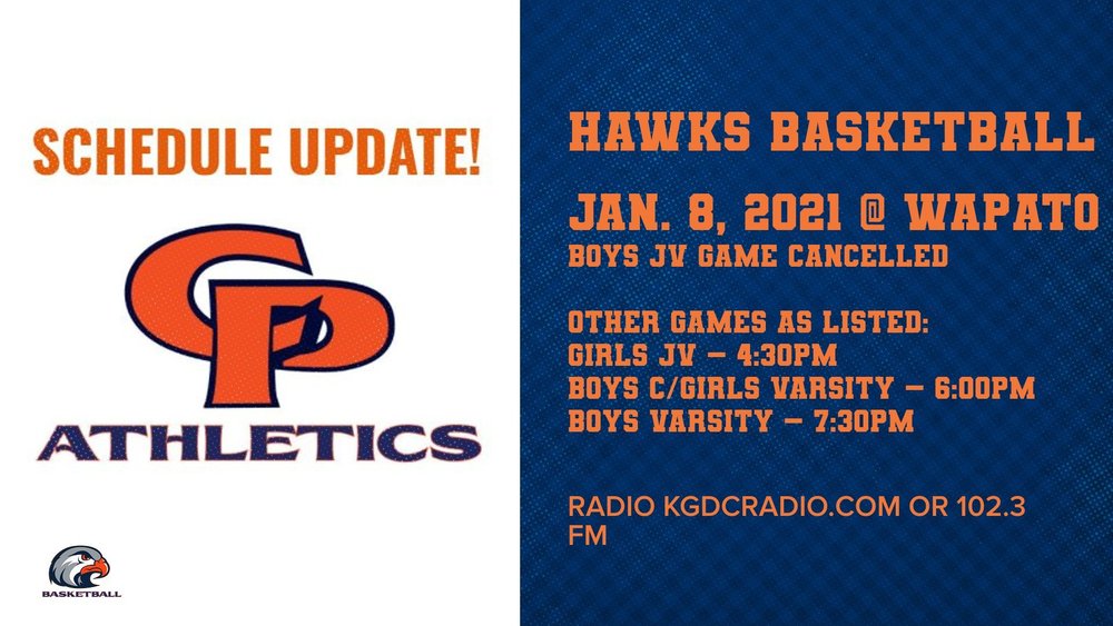 Schedule Update - Hawks Basketball Jan. 8 @ Wapato | Athletics and