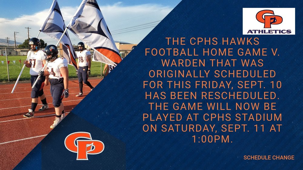 SCHEDULE CHANGE! HAWKS FOOTBALL