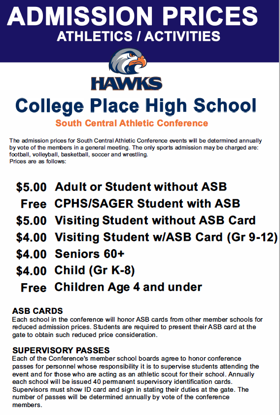 Athletics Admission Info 2019-20