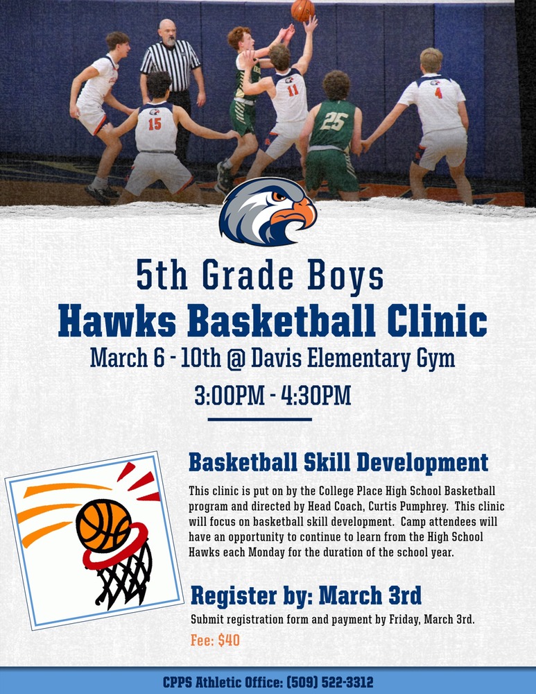 Hawks 5th Grade Boys Basketball Camp Opportunity!