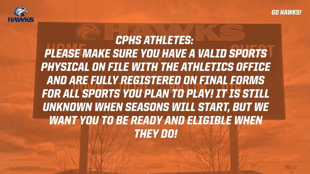 Hawks Athletes- Get Registered!