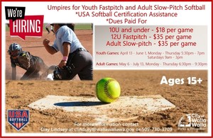 Now Hiring Softball Umpires