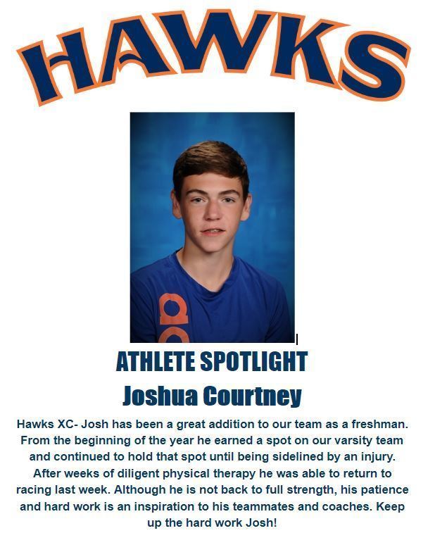 Hawks Athlete Spotlight Joshua Courtney Athletics And Activities